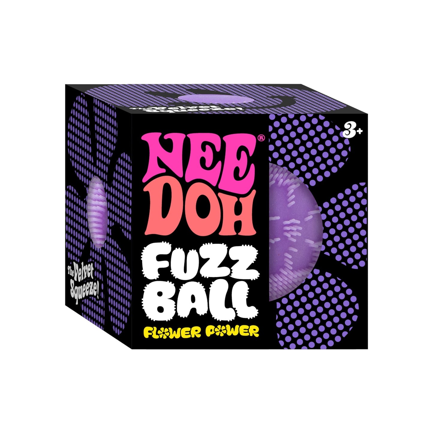 Shaggy Tactile NeeDoh Fuzz Ball Flower Power | Signature Elm Point - Furry Coated Soft Touch Squishable Ball Detail
