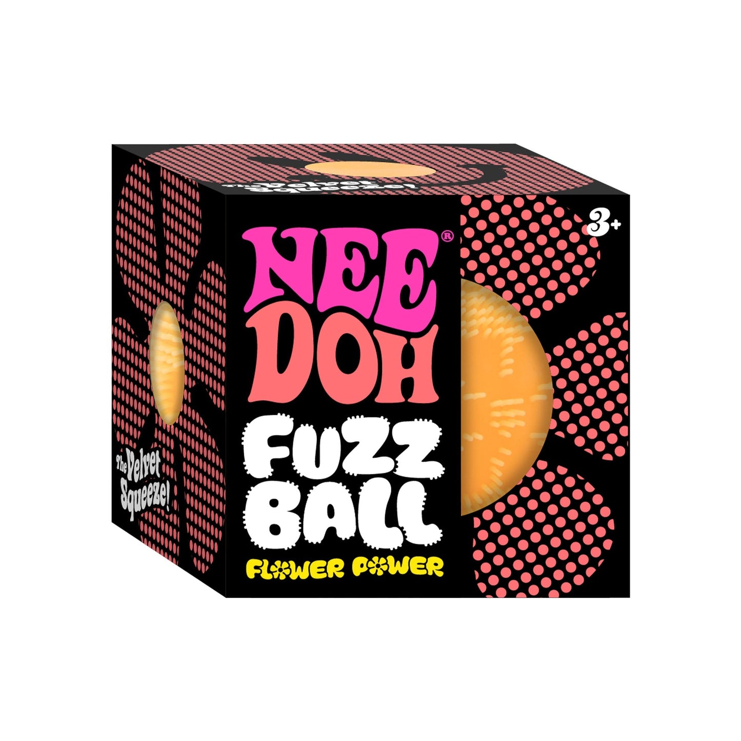 Shaggy Tactile NeeDoh Fuzz Ball Flower Power | Signature Elm Point - Furry Coated Soft Touch Squishable Ball Detail