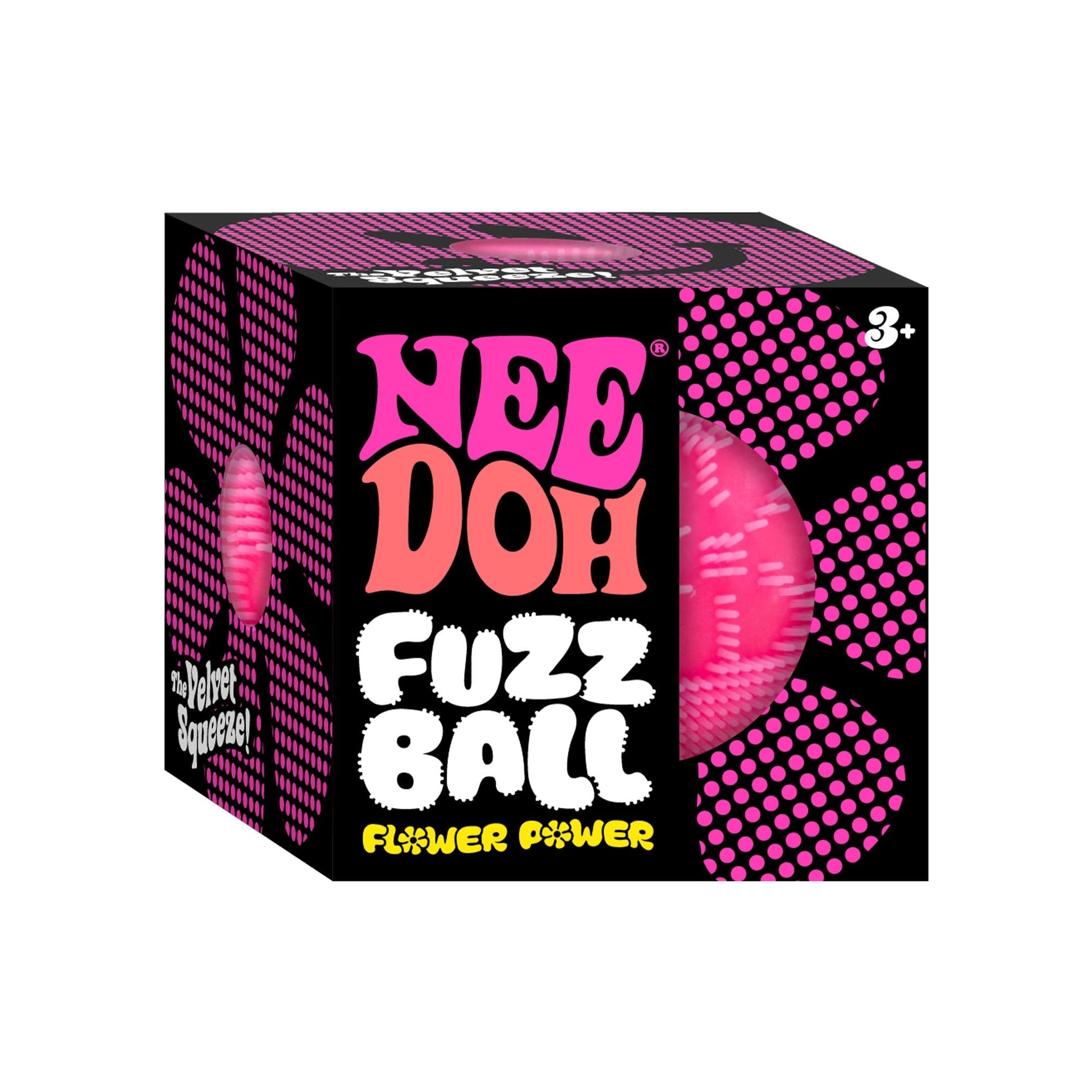Shaggy Tactile NeeDoh Fuzz Ball Flower Power | Signature Elm Point - Furry Coated Soft Touch Squishable Ball Detail