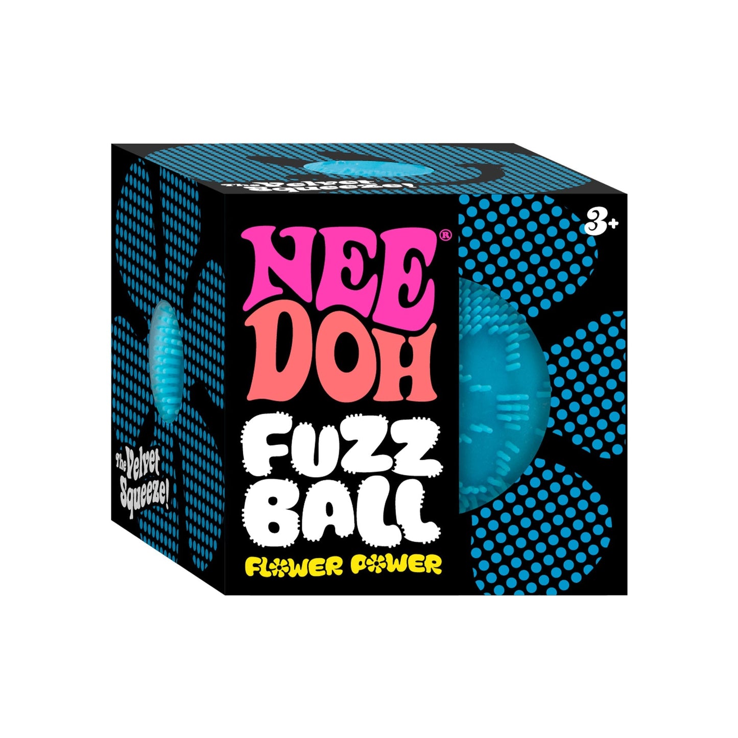 Shaggy Tactile NeeDoh Fuzz Ball Flower Power | Signature Elm Point - Furry Coated Soft Touch Squishable Ball Detail