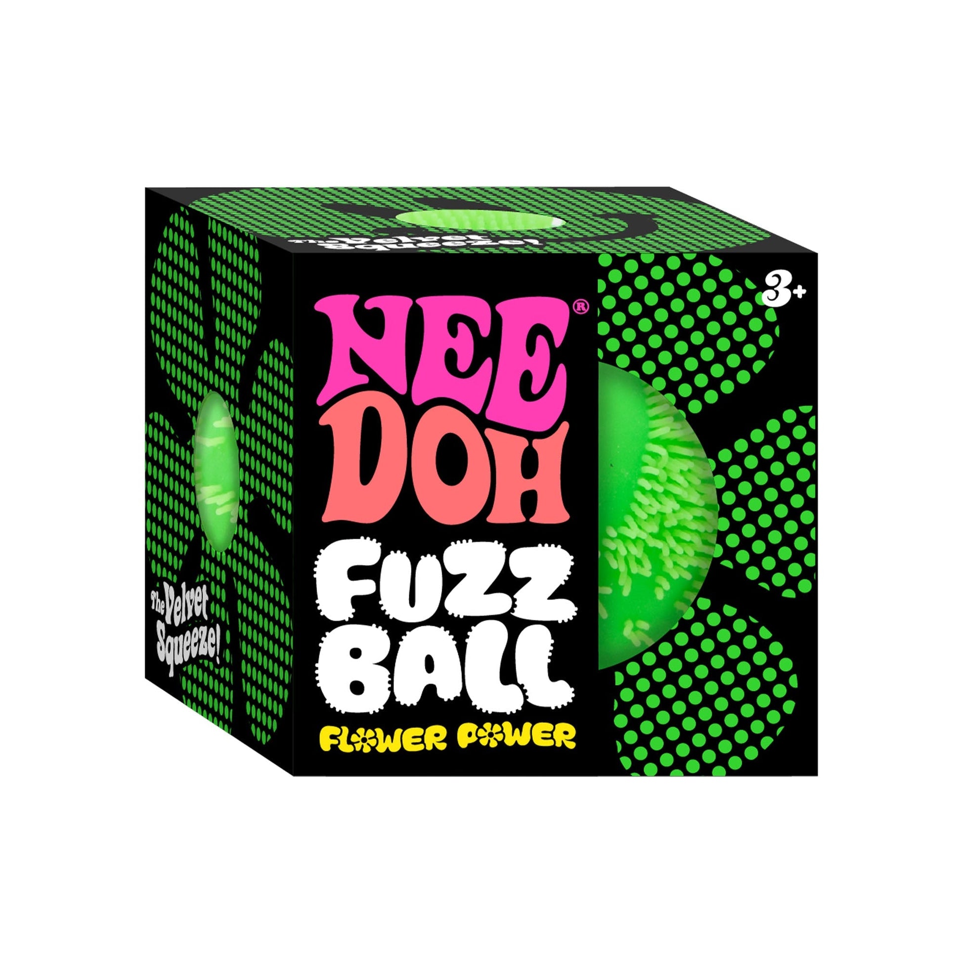 Shaggy Tactile NeeDoh Fuzz Ball Flower Power | Signature Elm Point - Furry Coated Soft Touch Squishable Ball Detail