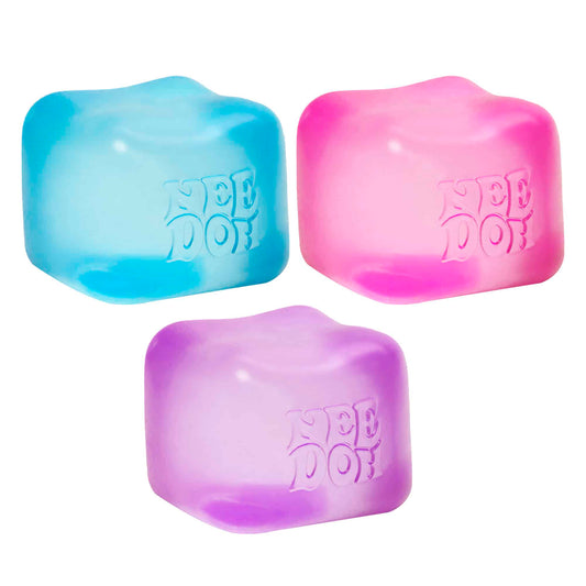 Crystal Clear NeeDoh Nice Cube | Series Elm Bridge - Nice Cubes Clear Satisfying Crunch Stress Toy Detail