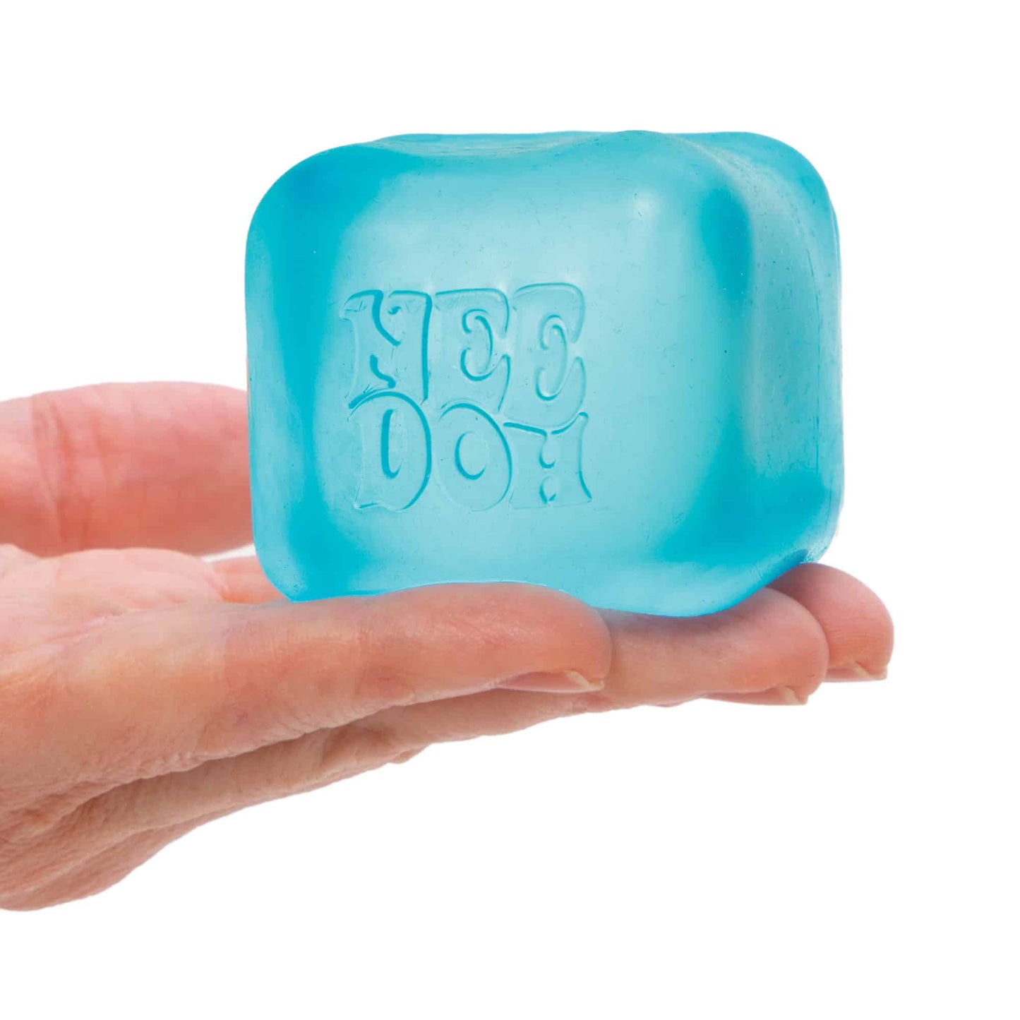 Crystal Clear NeeDoh Nice Cube | Series Elm Bridge - Nice Cubes Clear Satisfying Crunch Stress Toy Detail