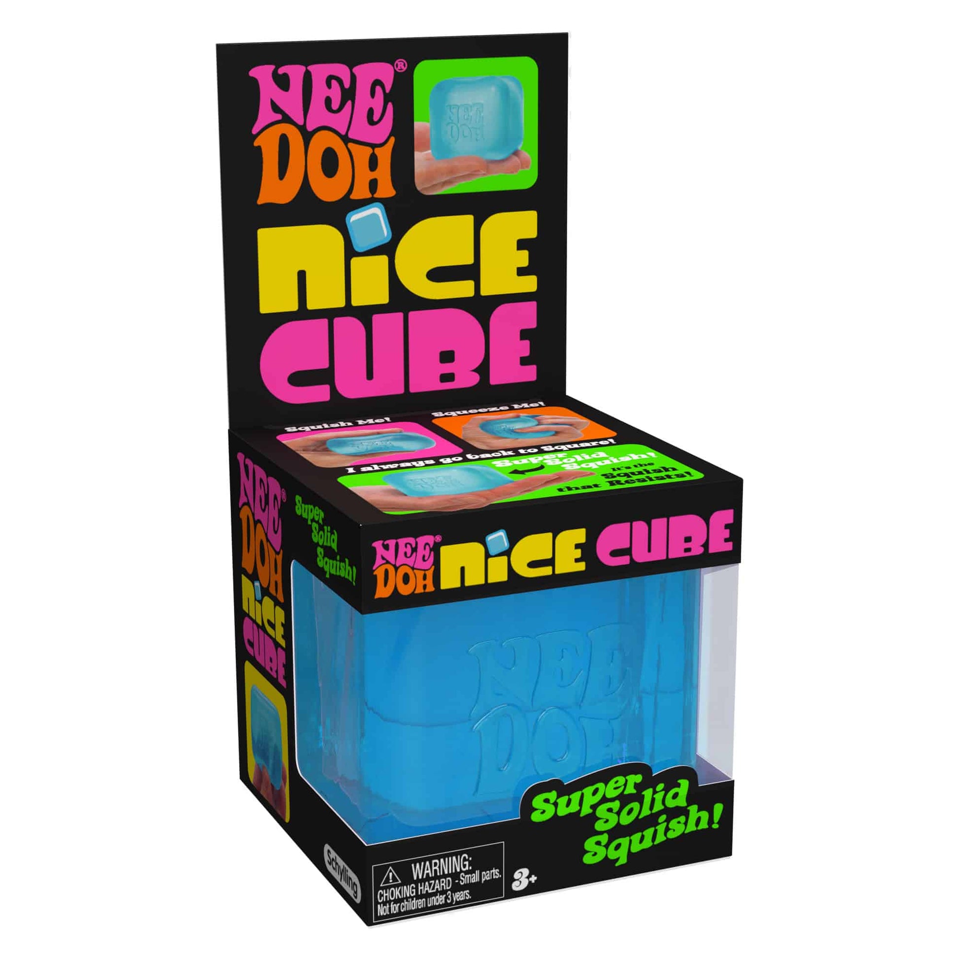 Crystal Clear NeeDoh Nice Cube | Series Elm Bridge - Nice Cubes Clear Satisfying Crunch Stress Toy - Surprise Me! (Random Color)