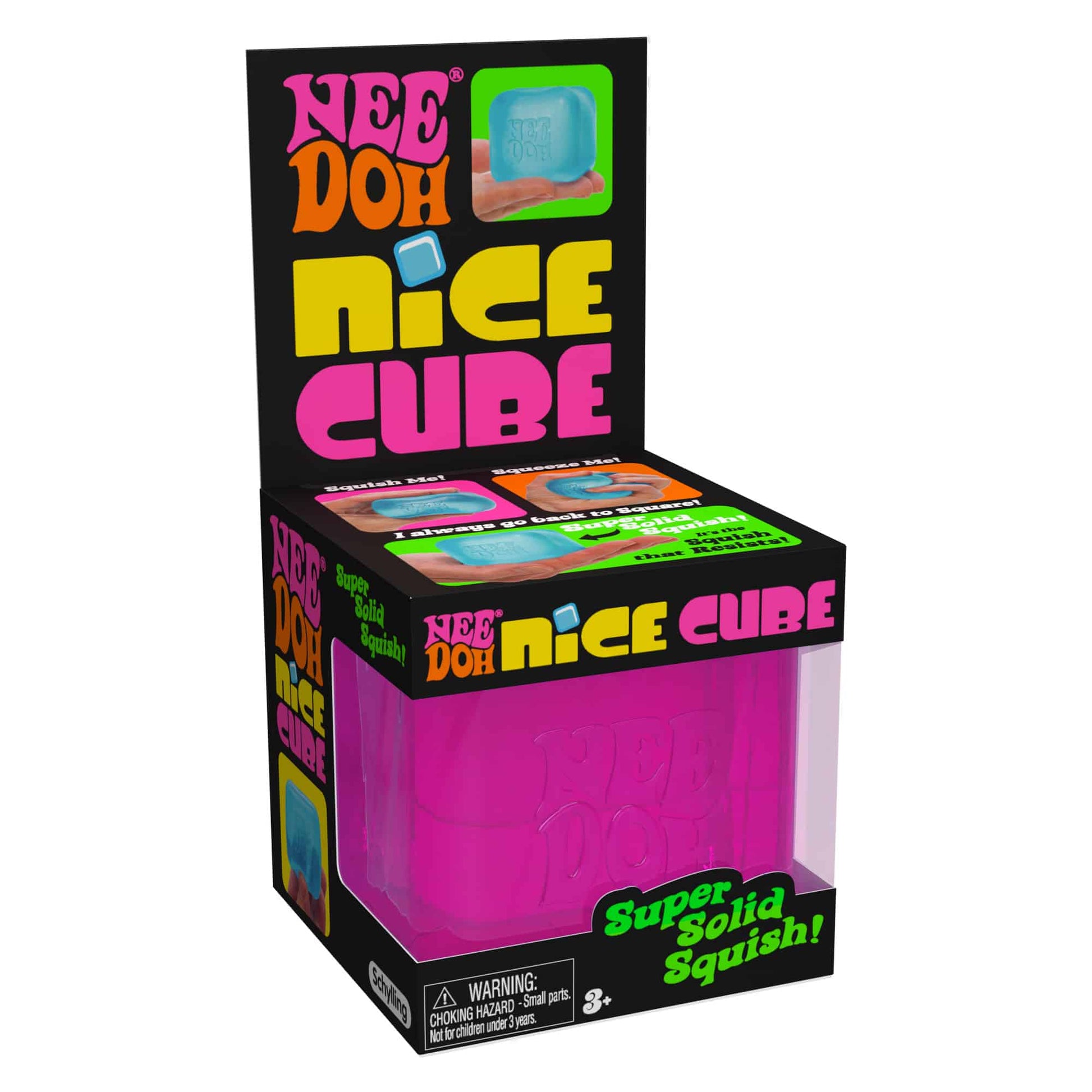 Crystal Clear NeeDoh Nice Cube | Series Elm Bridge - Nice Cubes Clear Satisfying Crunch Stress Toy Detail
