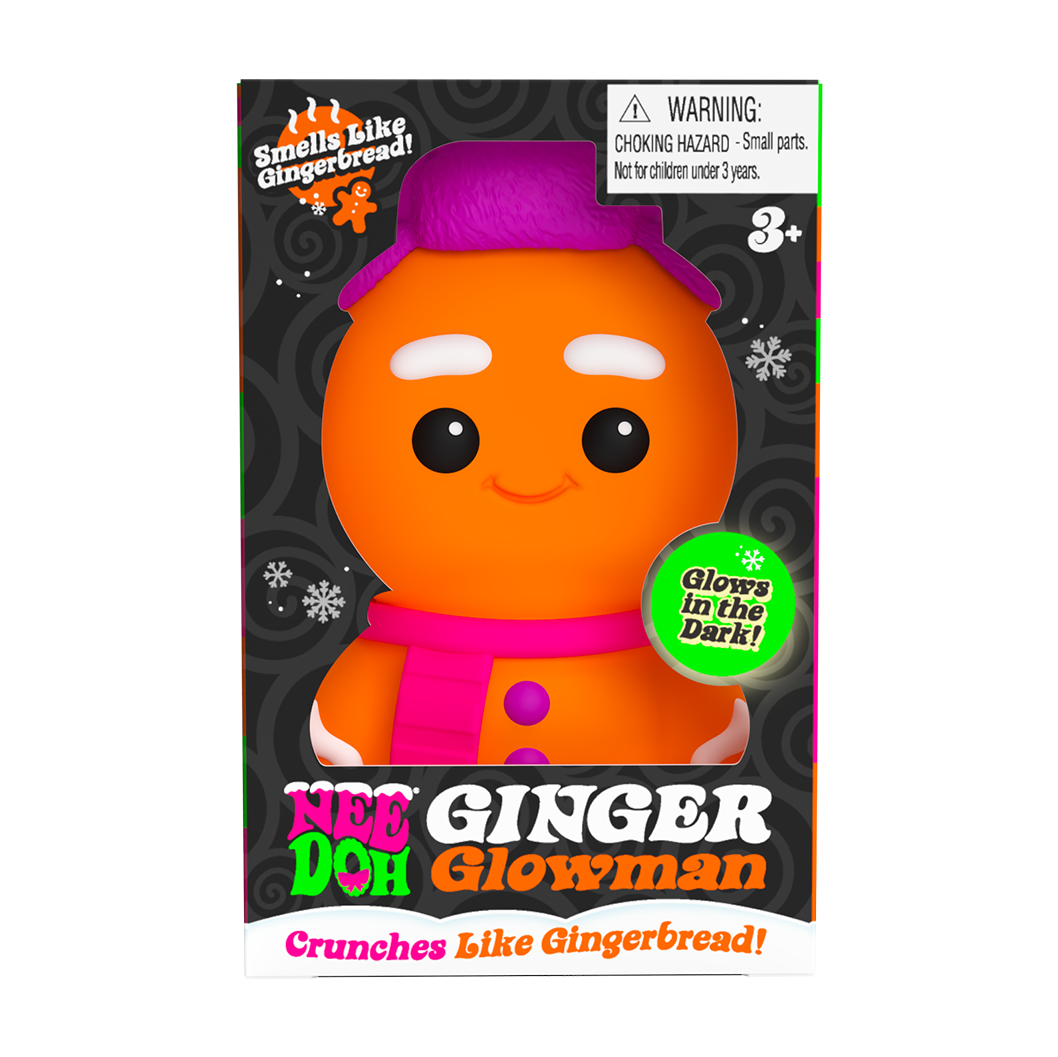 Perfect Gift Choice NeeDoh Ginger Glowman | Select Copper Path - Holiday Edition Christmas Santa Squishy Toy - Surprise Me! (Random Style)