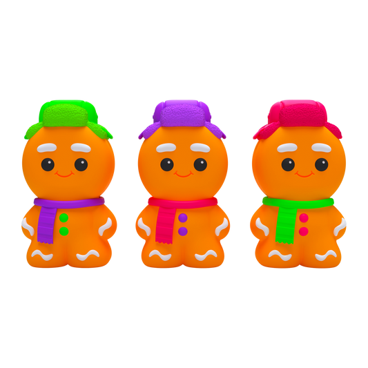 Perfect Gift Choice NeeDoh Ginger Glowman | Select Copper Path - Holiday Edition Christmas Santa Squishy Toy Detail