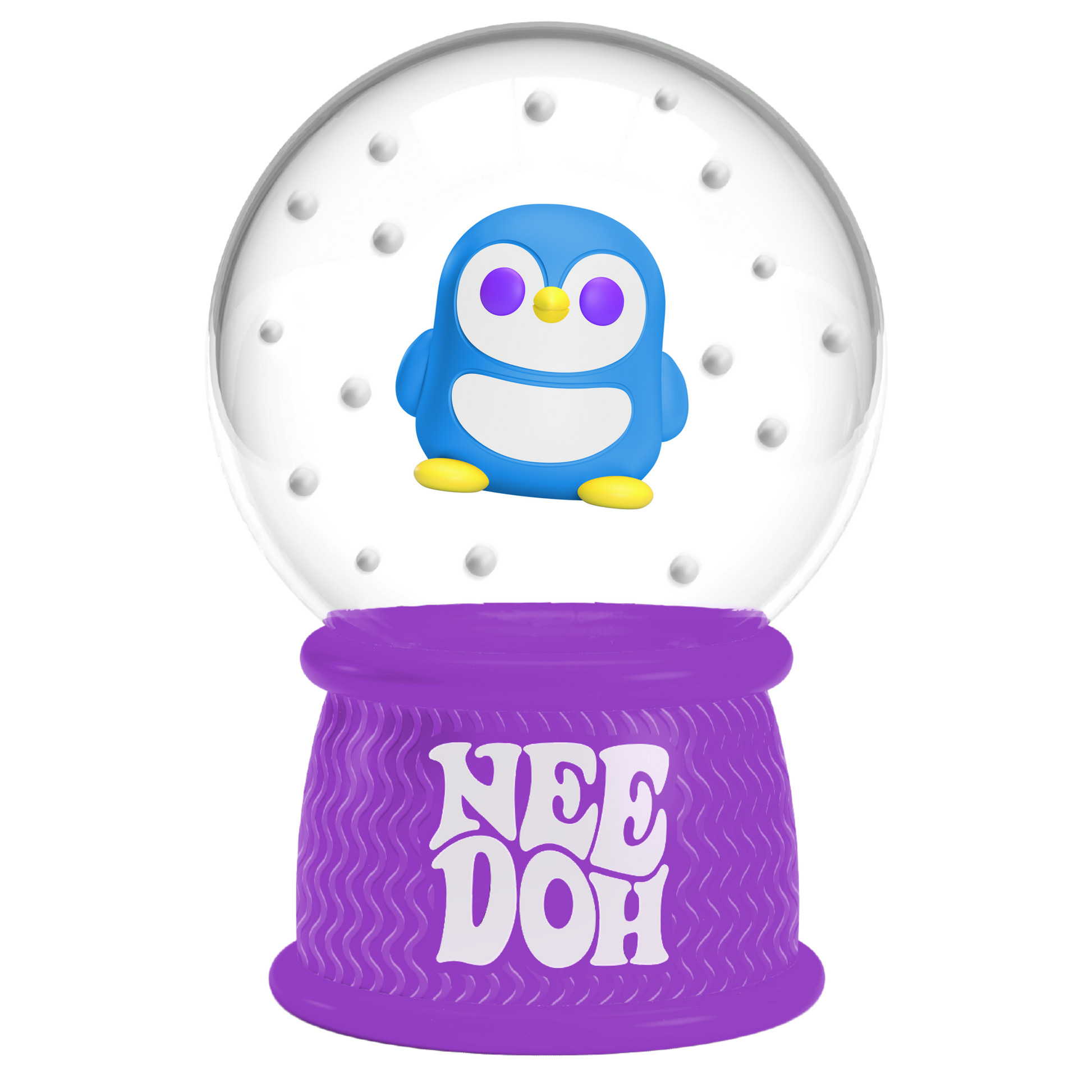 Translucent Jelly NeeDoh Squish N Flow Snow Globe | Signature Moonlit Lane - Translucent Jelly Cool Cube Sensory Toy Detail