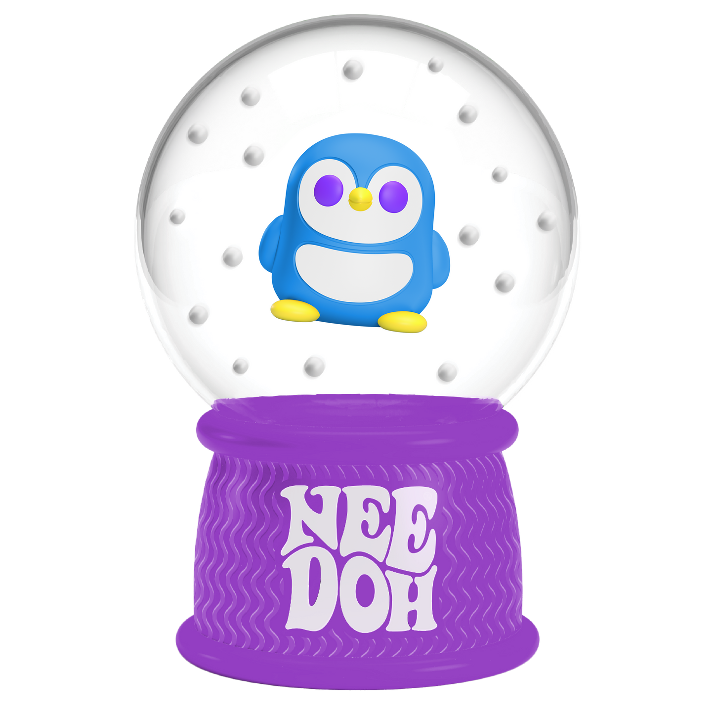 Translucent Jelly NeeDoh Squish N Flow Snow Globe | Signature Moonlit Lane - Translucent Jelly Cool Cube Sensory Toy Detail