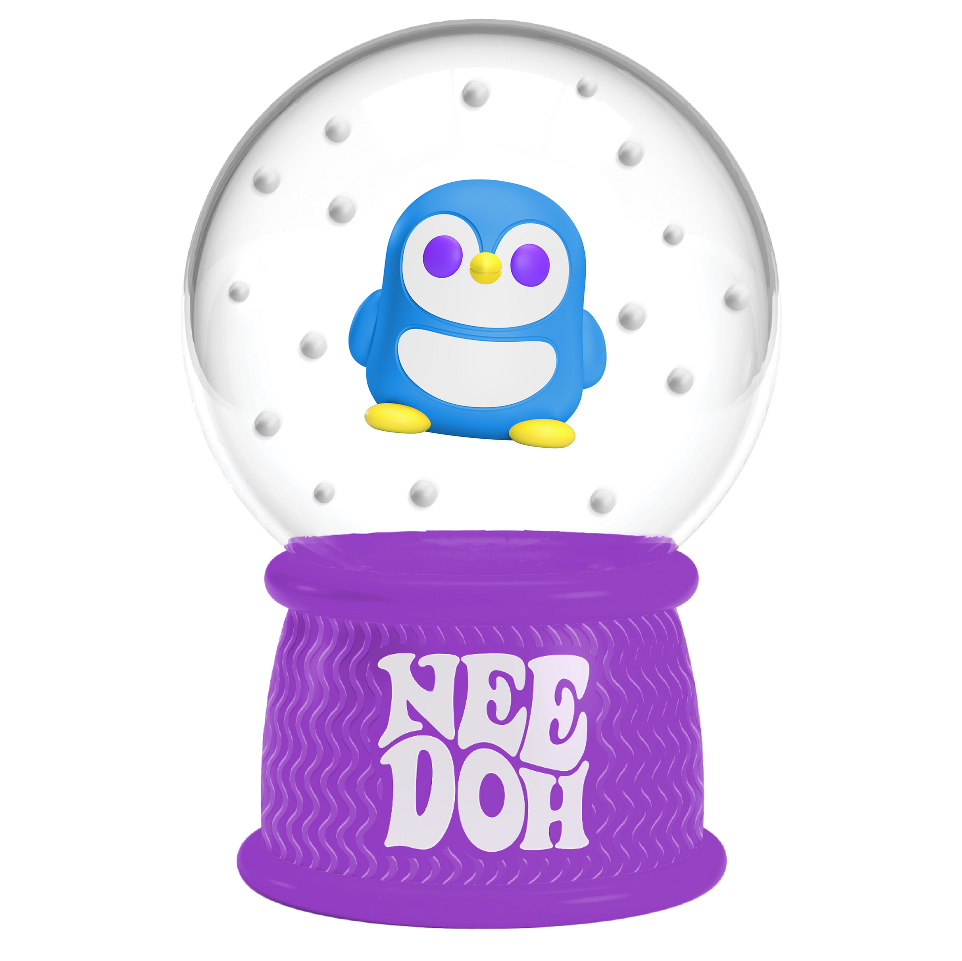 Translucent Jelly NeeDoh Squish N Flow Snow Globe | Signature Moonlit Lane - Translucent Jelly Cool Cube Sensory Toy Detail