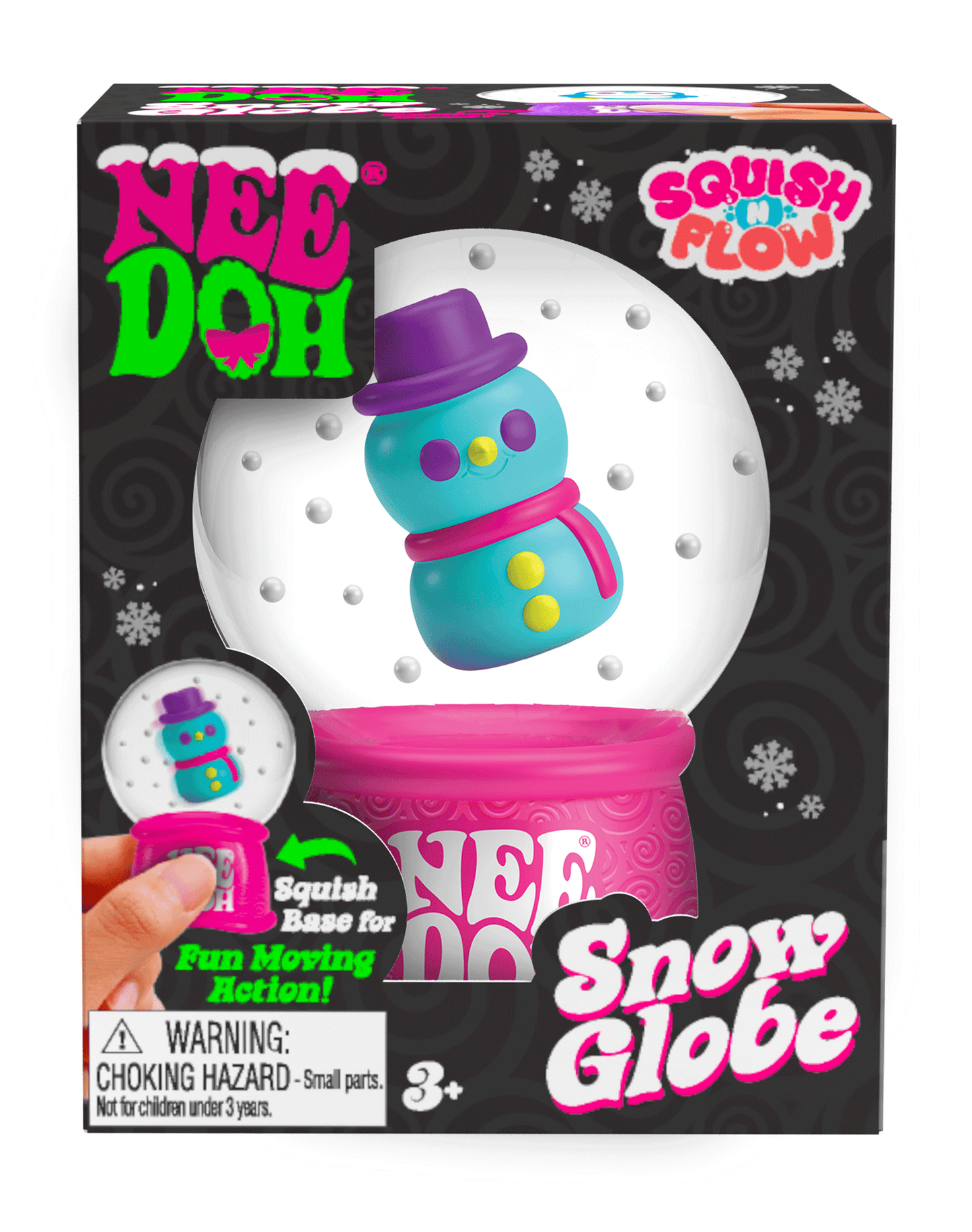 Translucent Jelly NeeDoh Squish N Flow Snow Globe | Signature Moonlit Lane - Translucent Jelly Cool Cube Sensory Toy Detail