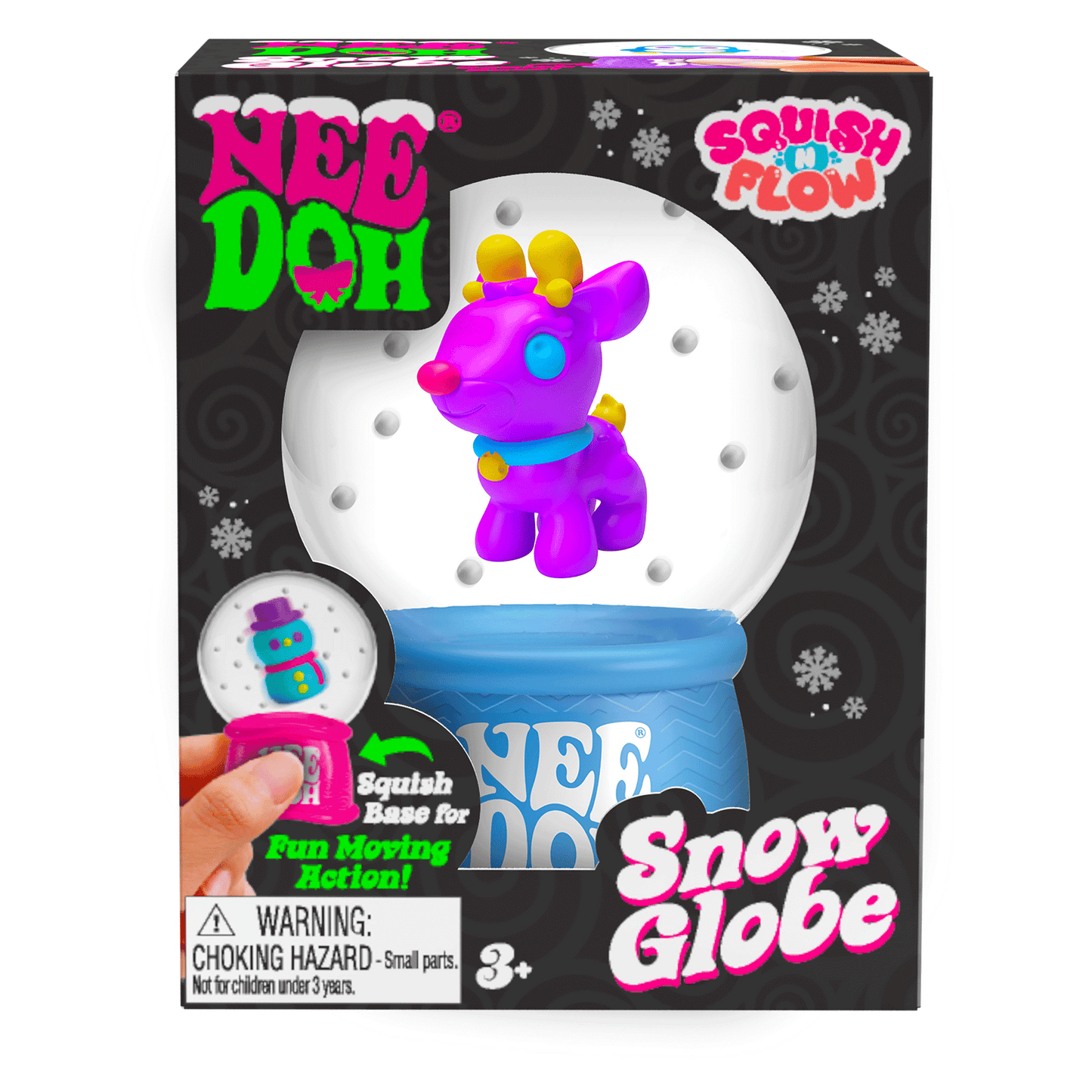 Translucent Jelly NeeDoh Squish N Flow Snow Globe | Signature Moonlit Lane - Translucent Jelly Cool Cube Sensory Toy Detail