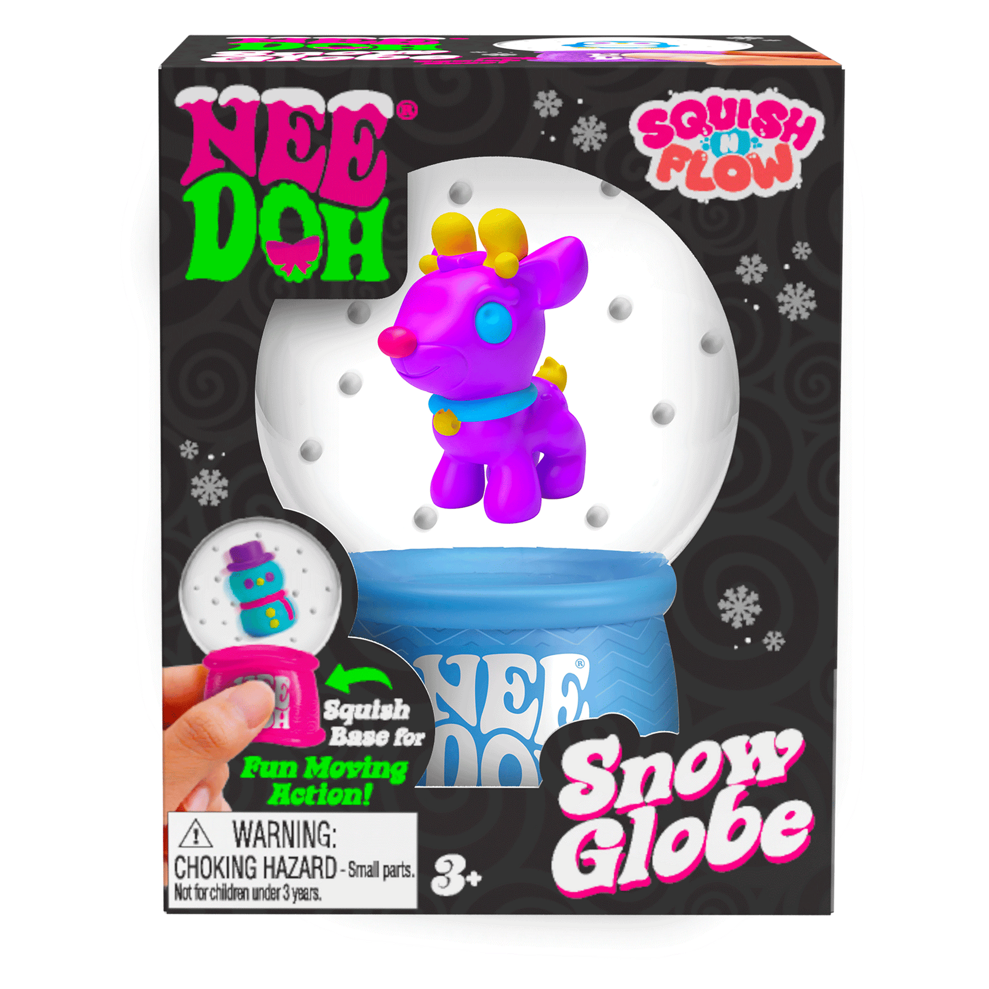 Translucent Jelly NeeDoh Squish N Flow Snow Globe | Signature Moonlit Lane - Translucent Jelly Cool Cube Sensory Toy Detail